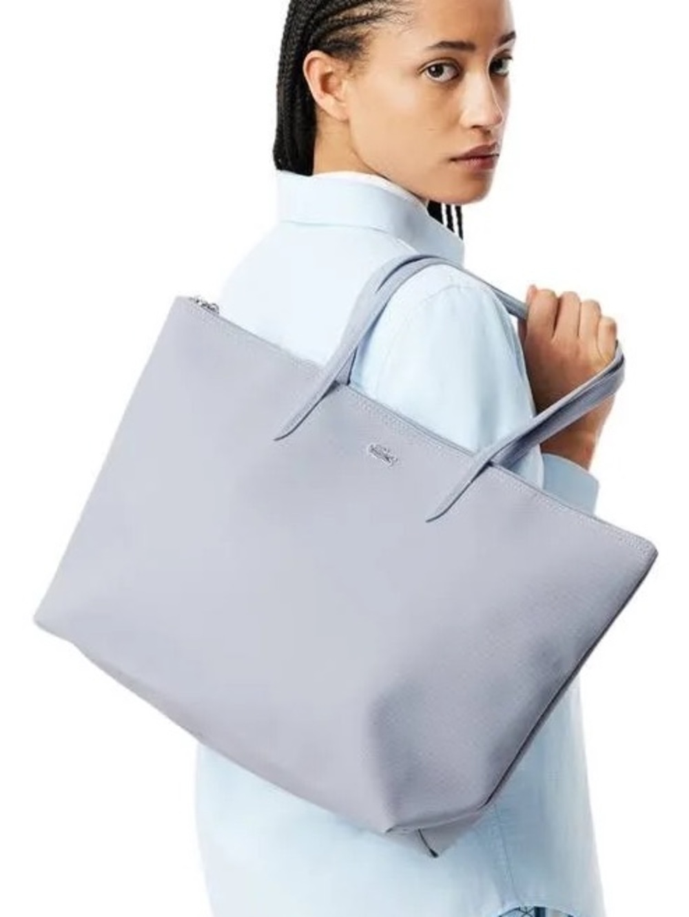 Lacoste Light blue Zip-Top Tote